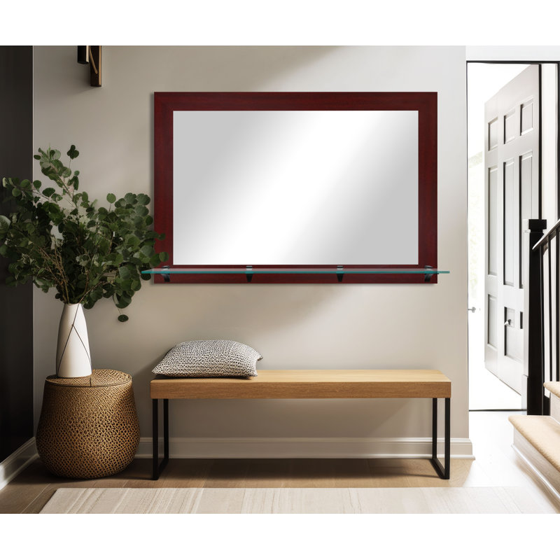 Miroir Camyle Marley, 32,5 po x 36 po, Acajou foncé / blanc