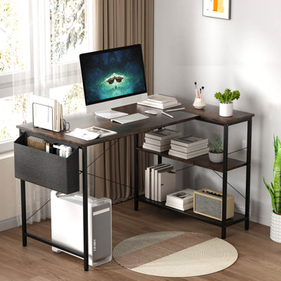 Alaz L-Shaped Metal Base Computer Desk