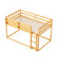 Lit superposé simple en bois massif pour plancher bas avec rangement pour livres et coussins Loft convertible en rangement, garde-corps pleine longueur, 3 marches idéales pour petites chambres, capacité de poids de 250 lb