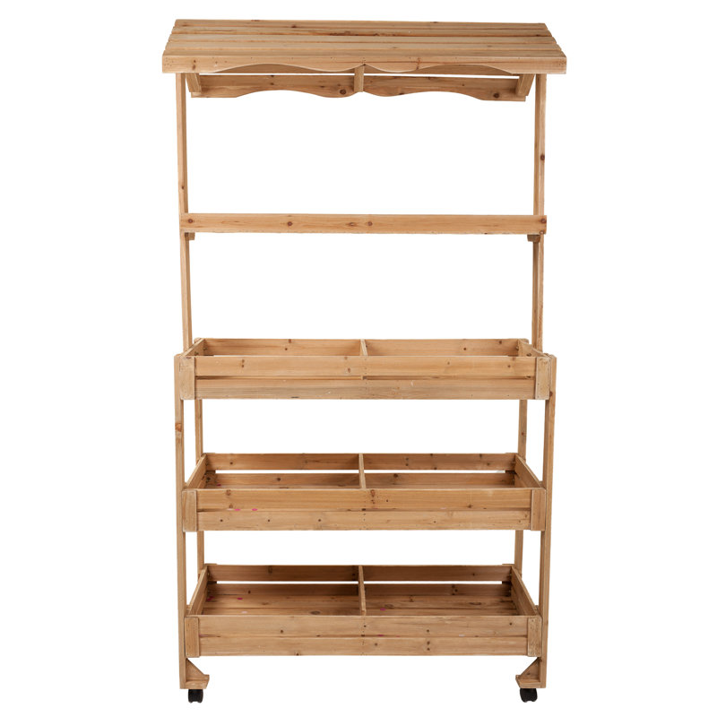 Sornson Manufactured Wood Merchandiser with Wheels, 171cm H x 93.5cm W x 53cm D, Brown