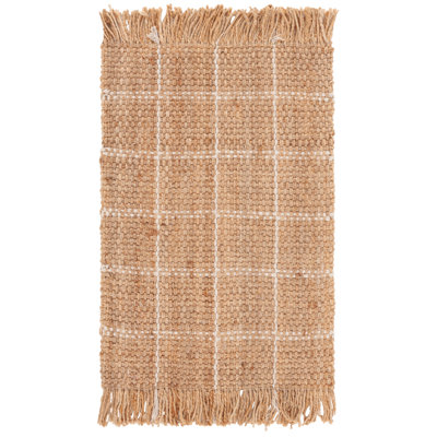 Hand-Woven Geometric Jute Rug