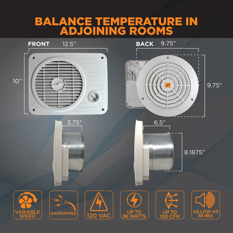 Ventilateur de transfert de pièce à pièce 10,7 po ThruWall ™