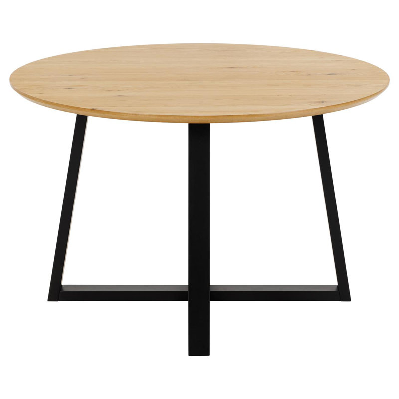 Calvino Oak Round Dining Table, Black 1 