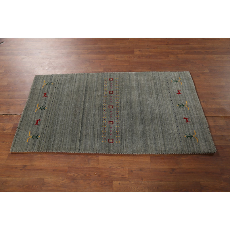 Tapis gris et gris Gabbeh