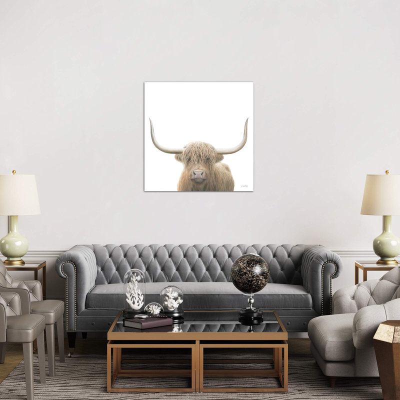 Highland Cow - Wrapped Canvas Painting, 45.72 cm H x 45.72 cm W x 3.175 cm D