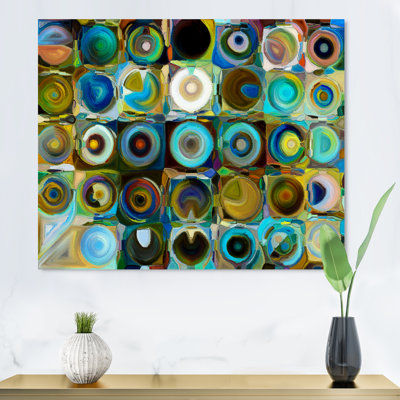 Colorful Green And Turquoise Element - Wrapped Canvas Print