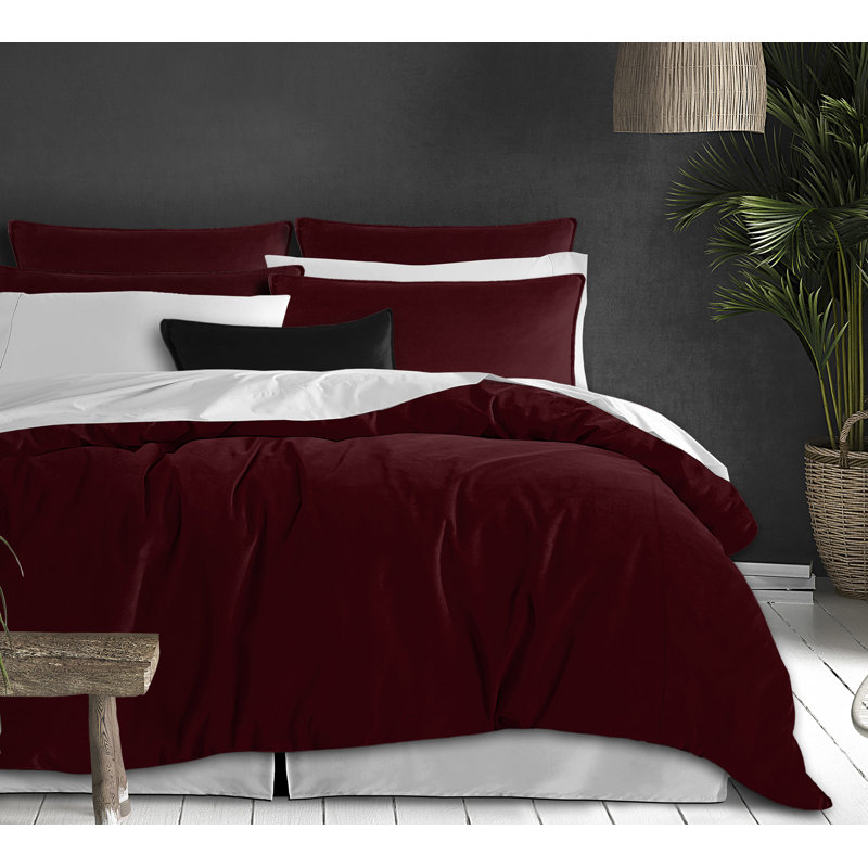 Ensemble de housse de couette Alia, Housse de couette très grand + 2 très grandes ta, Merlot