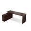 Noyer foncé + bureau en bois massif en forme de L noir + fer-659130309-659130313