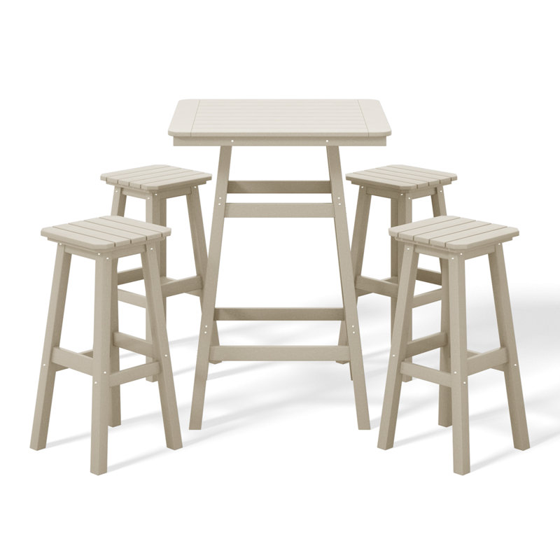Laguna 5-Piece Square Bar Set, Tan