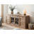 Solid Wood Sideboard Cabinet TV Console Honey Pine Wood