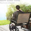 2 fauteuils coulissants à structure en métal avec tissu respirant - parfait pour la cour arrière, le jardin, le bord de la piscine et le balcon