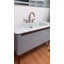 Toscane - Euro gris art déco brillant avec intérieur en bois de noyer massif avec pierre de marbre naturel 48 po