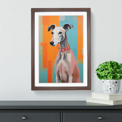Whippet Colour Field No.3 - Framed Print