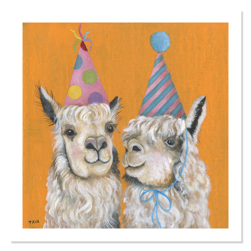 Rolled Llama Party Paper Print, 36" H x 36" W x 1" D