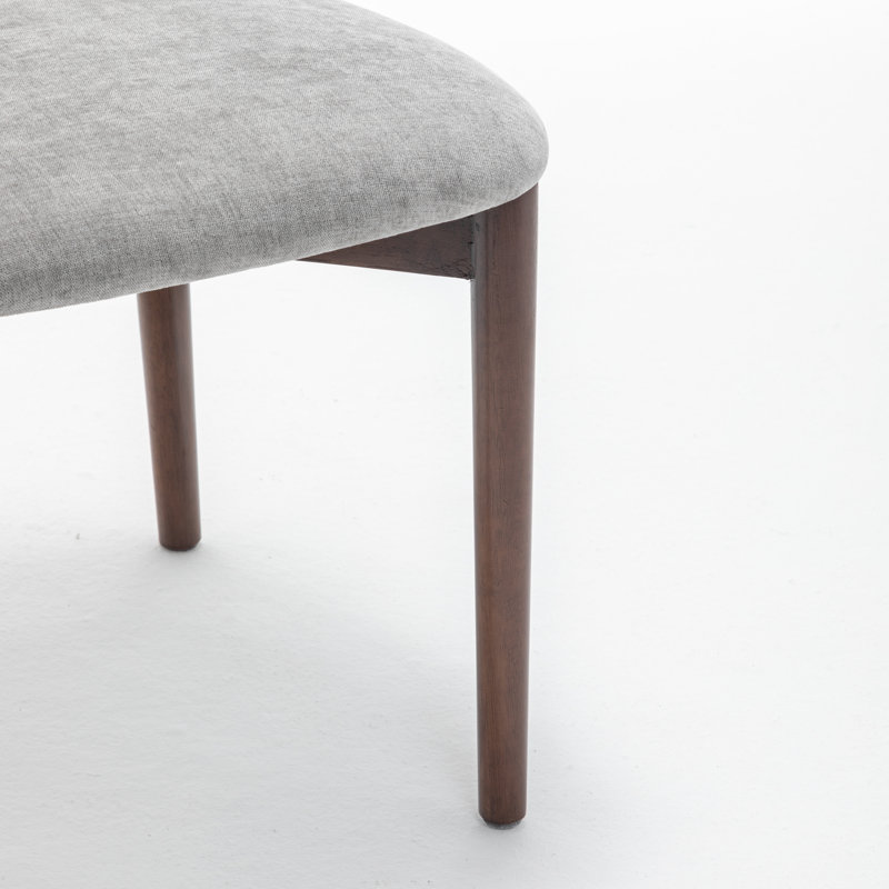 Chaise d'appoint rembourrée en bois massif, Gris
