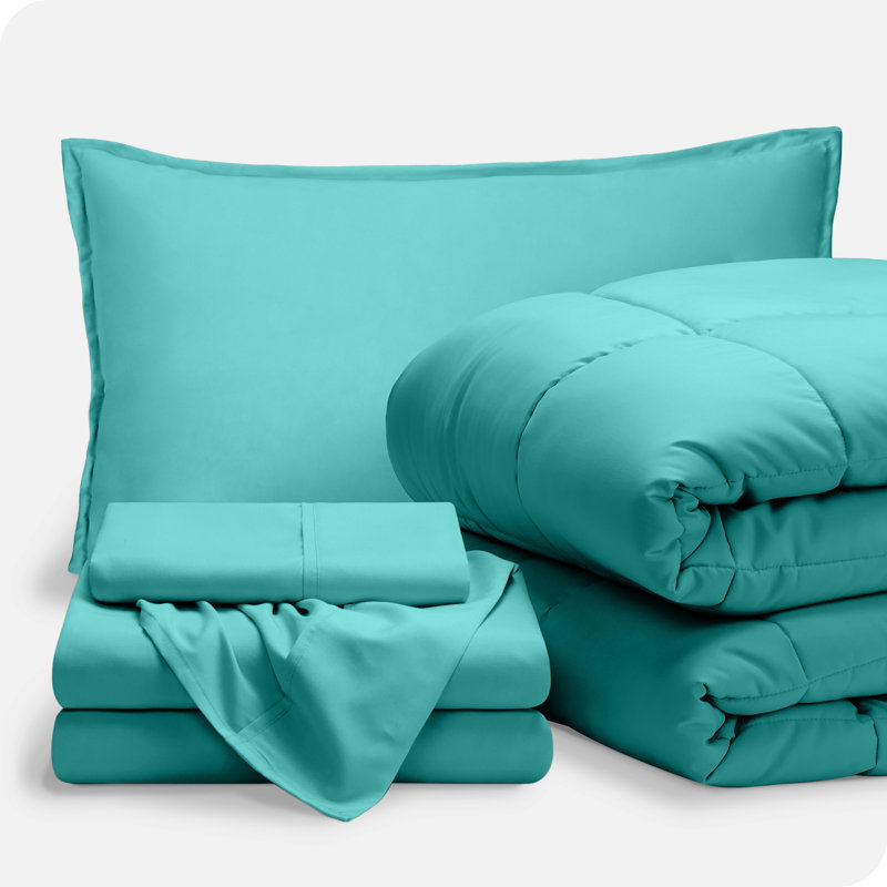 Lit dans un sac en microfibre 1800 de qualité supérieure 1800, Édredon simple TG et 4 pièces supplémentaires