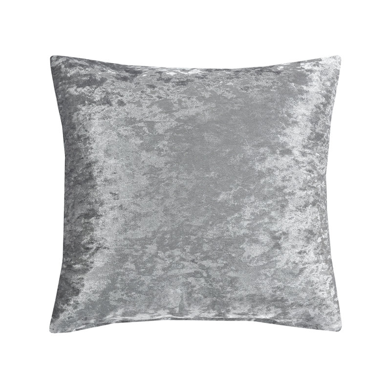 Silver Crushed Velvet Reversible Euro Pillow Cover