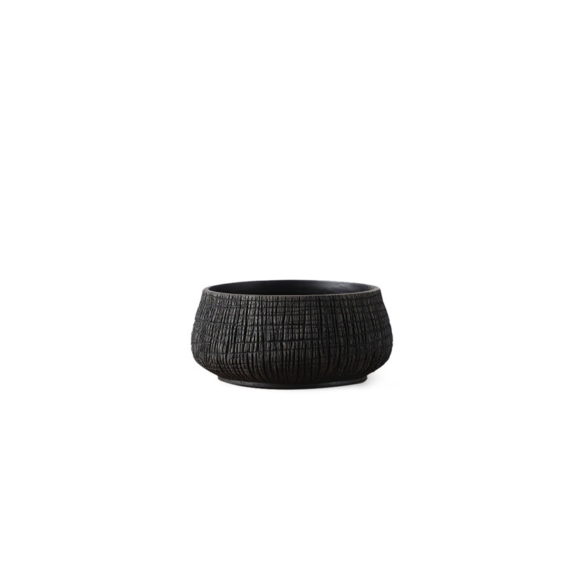Pot Planter, Black, 5.25'' H x 11.5'' W x 11.5'' D