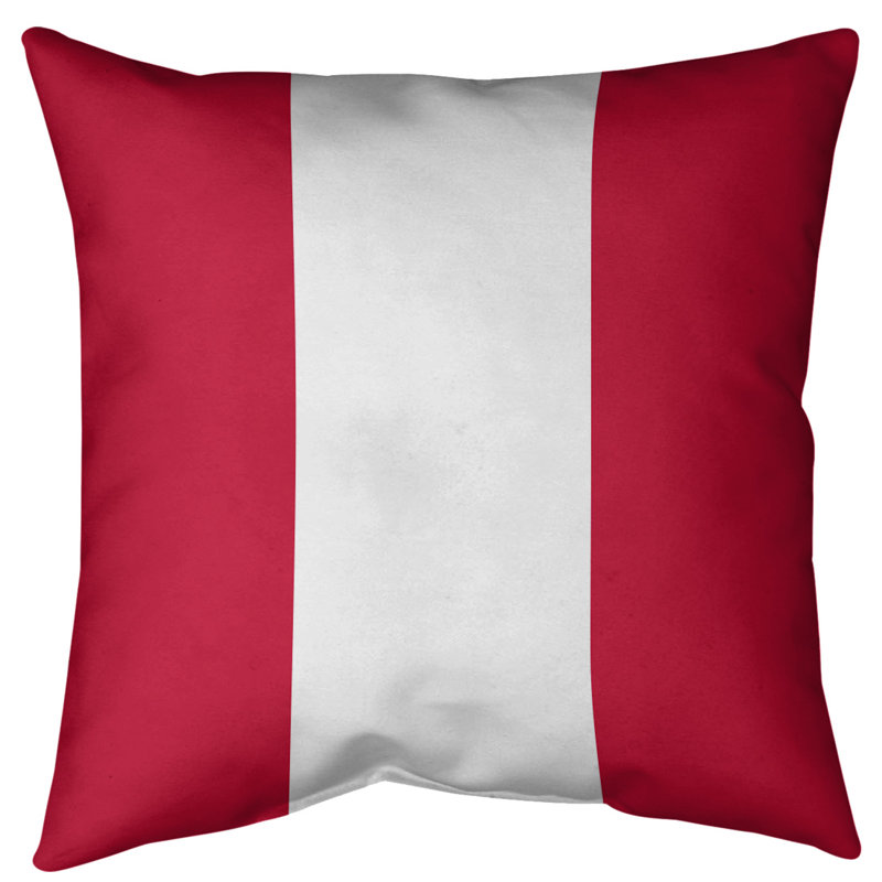 Coussin intérieur/extérieur pour le football buffalo, 18 po x 18 po, Rouge / Blanc