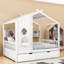 Lit plateforme en bois avec lit gigogne et tablettes de rangement, forme maison-1475235698-1475300950