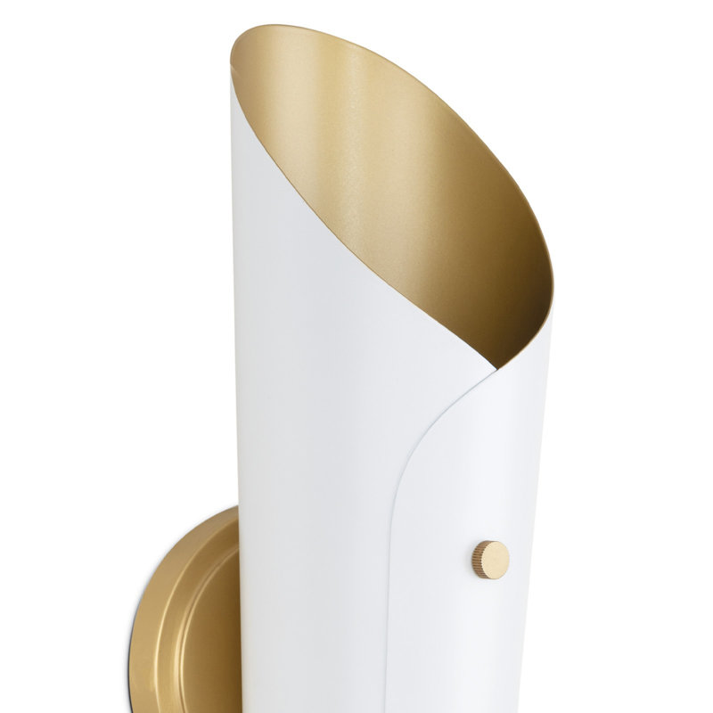 Vest Sconce (White and Natural Brass), White
