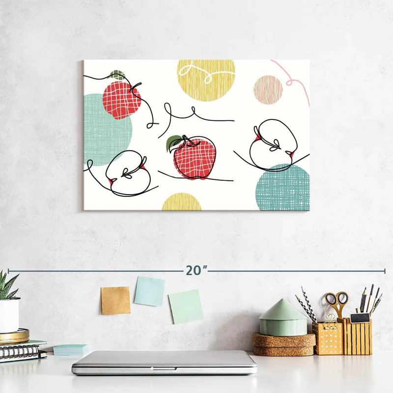 Yarlin One Line Apples, 8" H x 12" W