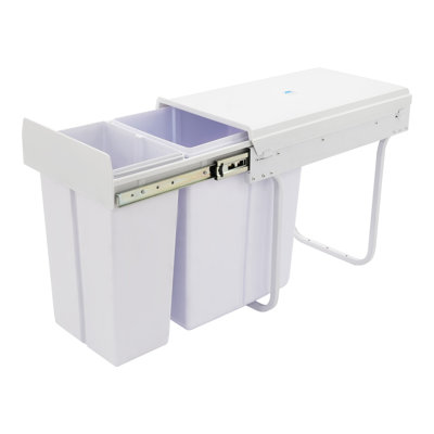 10L + 20L Pull-Out Dual Trash Can For Cabinet, Kitchen Cabinet Garbage Can With Ordinary Rail