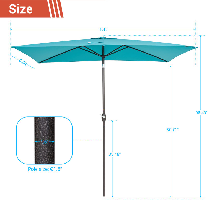 Parasol de 120 po Dorane, Lac bleu