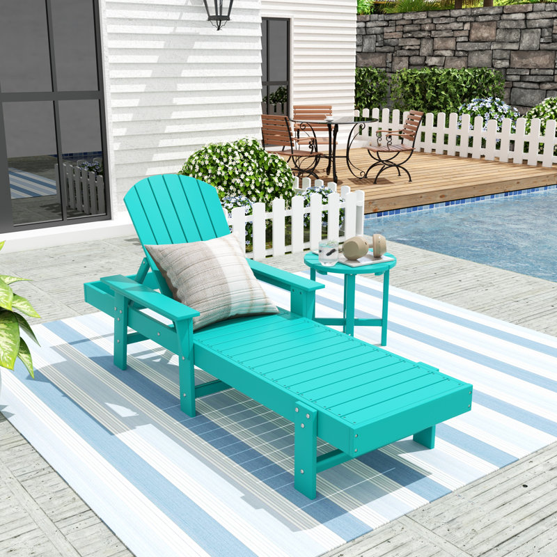 Chaise longue inclinable longue Altura 77,6 po, Turquoise