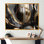 Marbre doré et noir captivant III - art mural abstrait en marbre