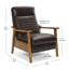 Fauteuil inclinable à accoudoirs en bois-15549684