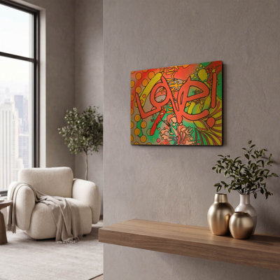 « Love II » de Dean Russo, tableau mural en métal doré, 40,6 x 30,5 cm