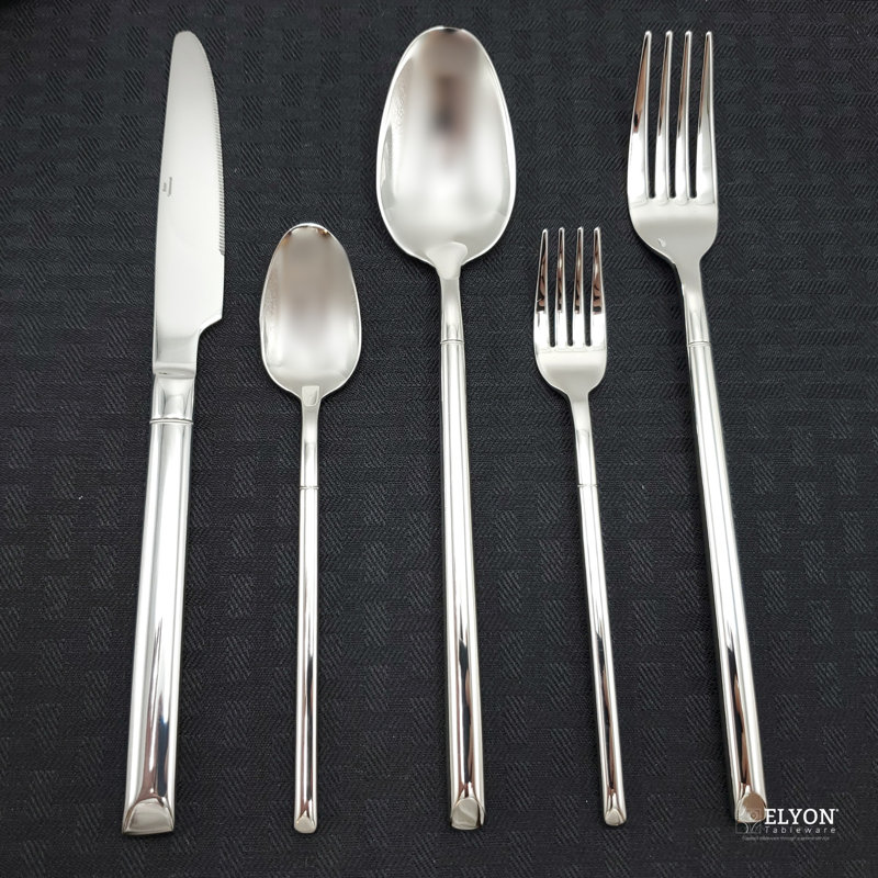 Ensemble de couverts argentés réfléchissants Elyon, 20 pièces, service pour 4