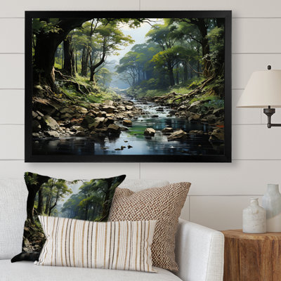 Gentle River Through Country Charm Forest - River Forest Wall Art