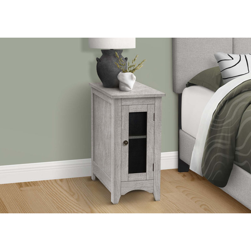Table d'appoint, table de bout, table d'appoint, table de chevet étroite, chambre à coucher, lampe, rangement, Gris délavé