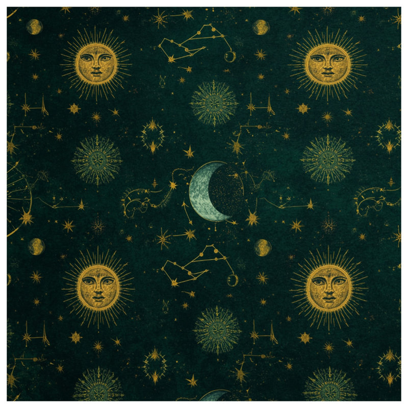 Édredon Celestial Sun Moon Stars, Simple extra long