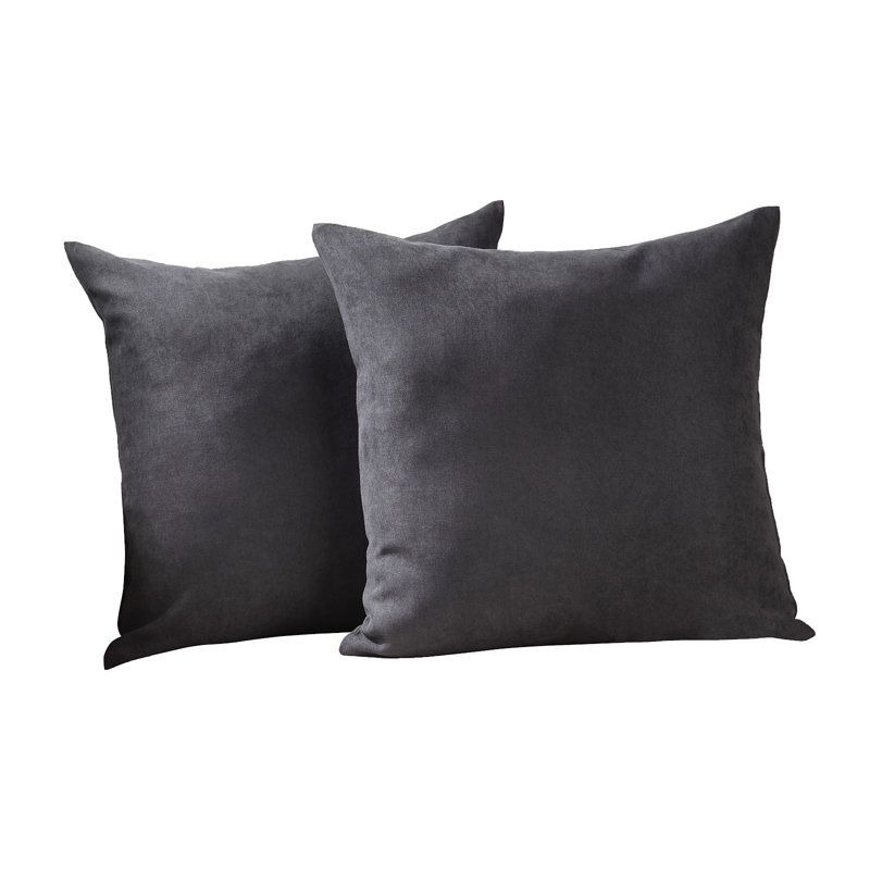 Decorative Throw Cushion Covers, 24" H x 24" W, Gray