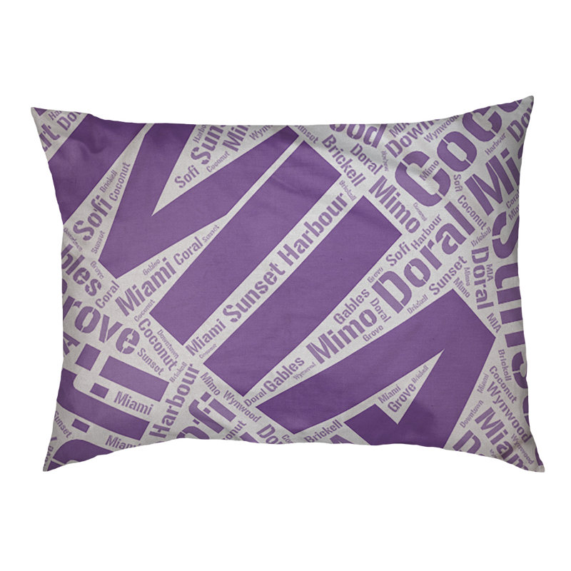 Coussin de chien « districts », Grand (l 40 po x P 30 po x H 14 po), Mauve, Miami