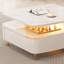 Table basse rotative blanc crème avec tiroirs
