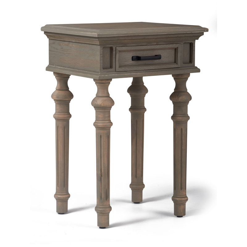 Finch Cassatt 1 Drawer Side Table, Gray