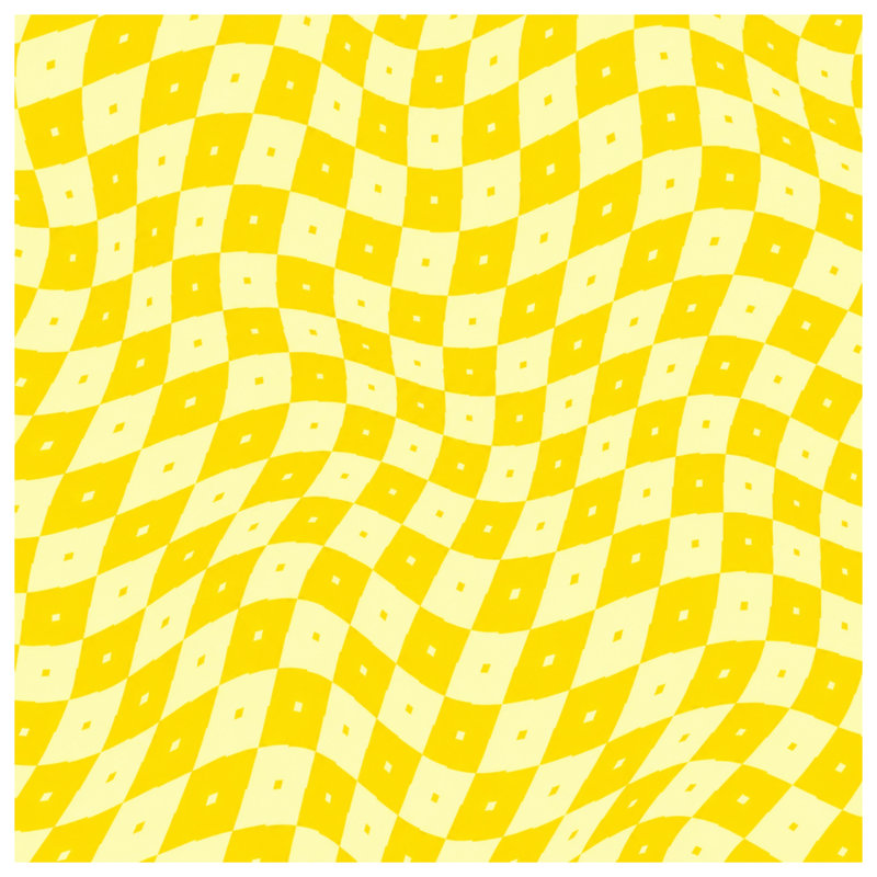 Tapis de bain jaune à damier ondulé, L 24 po x L 17 po