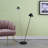 47.5" Led Double G-9 Matte Powder Black/Silver Redman Brushed Nickel Floor Lamp