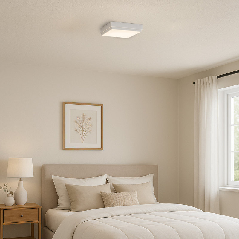 Plafonnier encastré carré moderne à DEL - blanc lumière du jour 6500K, écoénergétique, 50 000 heures à DEL intégrées pour une utilisation à l'intérieur
