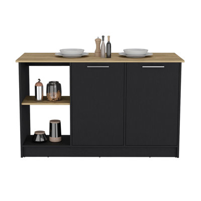 Kitchen Island Padua, Kitchen, Black