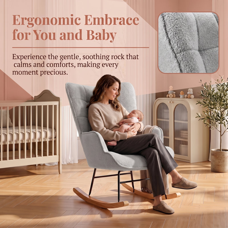 Rocking Chair, Light Grey