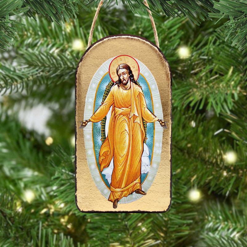 Inspirational Icon 5'' Handmade Wood Shatterproof Hanging Figurine Ornament