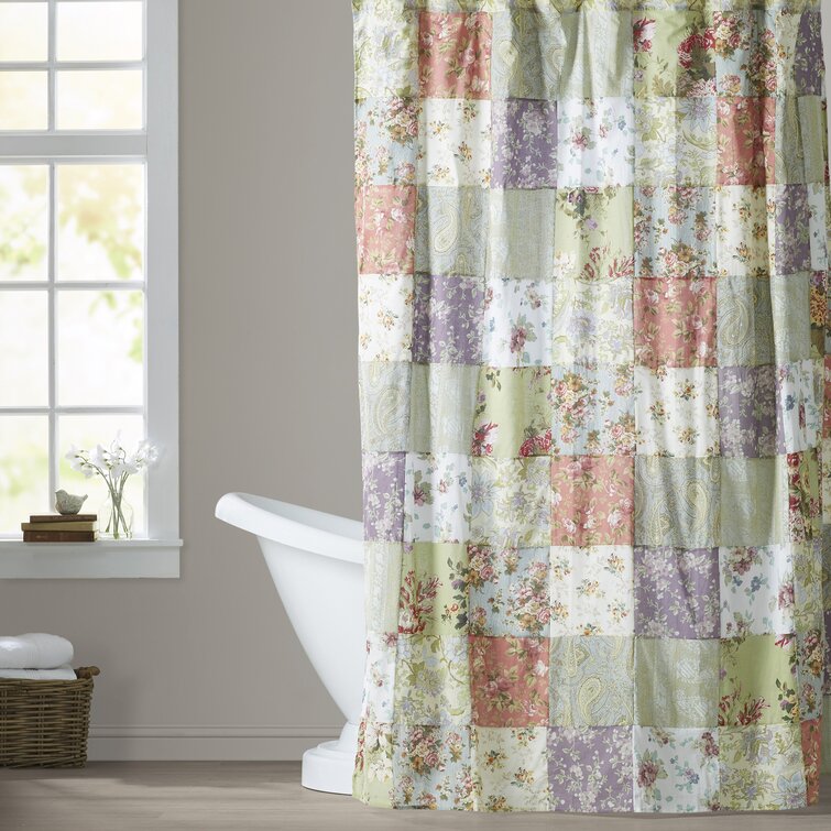 Quilted Patch Deadstock Cotton Shower Curtain