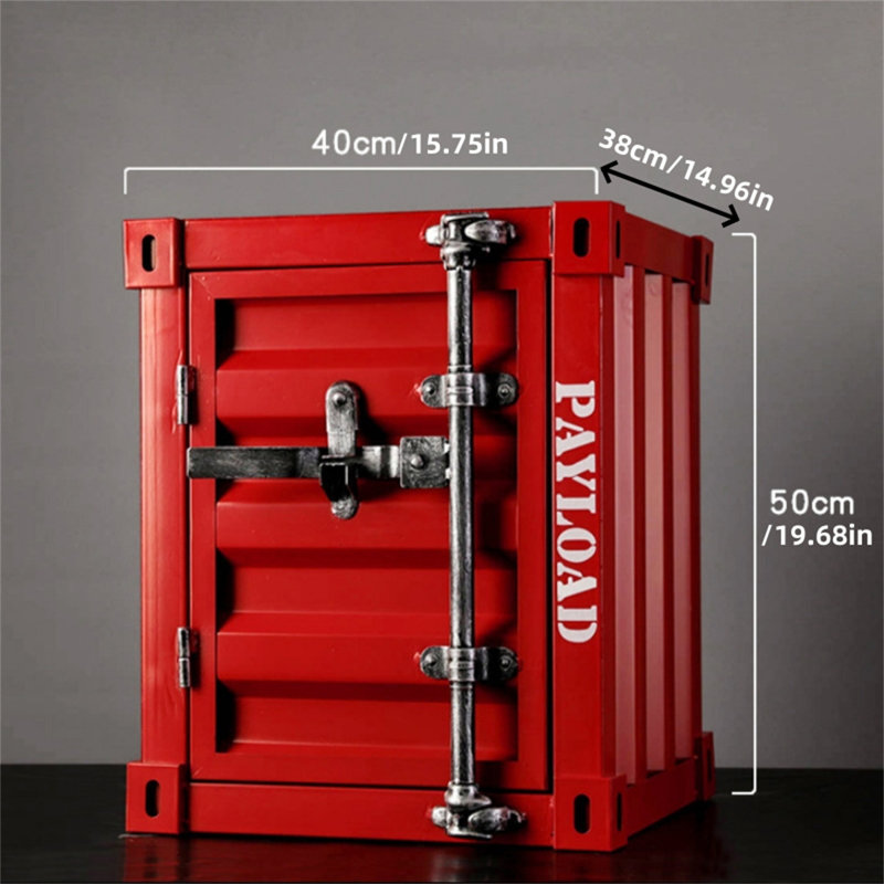 Jarriel Nordic industrial style bedside table living room three-dimensional small side table, suitable for bar counters, dining table decorations, industrial style furniture, red