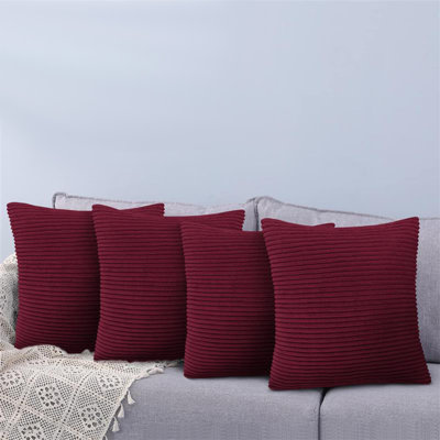 Pattern Velvet Soft Decorative Case Hidden Zipper Sofa Cushion Cover Set Of 4