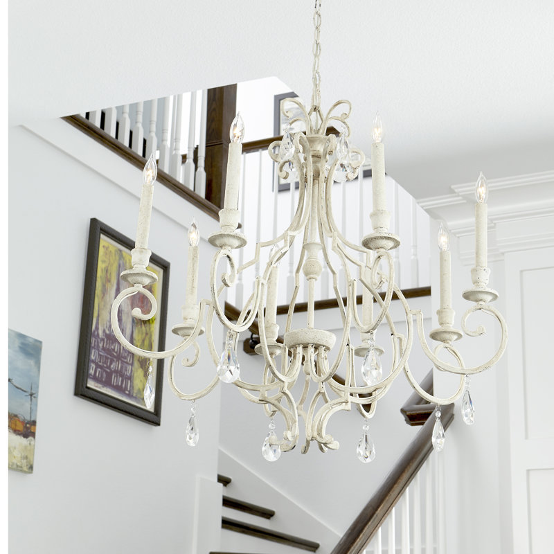 Richason 8 - Light Empire Chandelier, Aged Silver Leaf